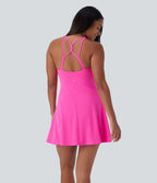 Robe active mini 2-en-1 Softlyzero™ dos nu avec poches latérales pour yoga-Édition Easy Peezy-UPF50+