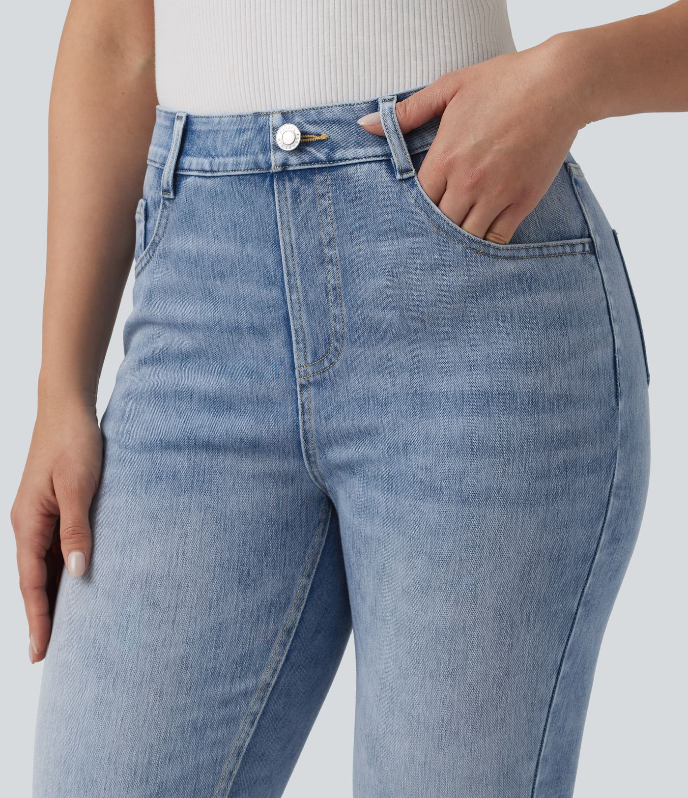 Halara Flex™ Jean slim décontracté taille haute avec poches