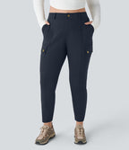 Pantalon cargo randonnée grande taille ajusté uni taille haute DayStretch avec poches zippées