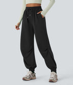 Jogging de running taille haute avec poches et cordon de serrage