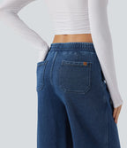 Jean jogging Halara Flex™ coupe droite fendu taille haute molleton français avec cordon de serrage et poches
