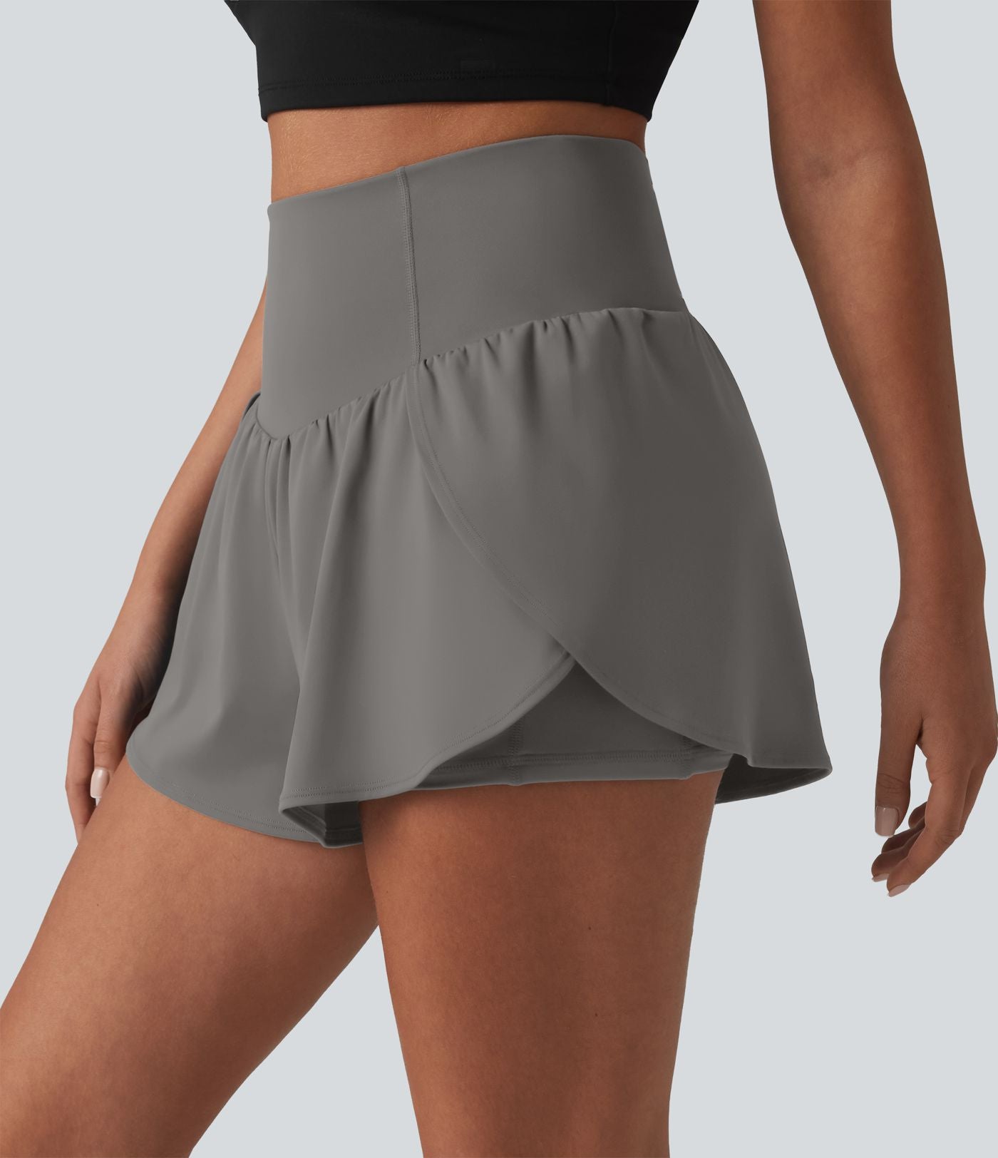 Short de yoga SoftlyZero™ Airy 2-en-1 taille haute gainant ourlet arrondi effet frais InstantCool 7,5 cm avec poches