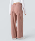 Pantalon Tailleur Large Fluide Halara Flex™ Gaufré Taille Haute Poches Latérales