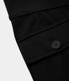 Pantalon cargo décontracté évasé taille haute avec poches à rabat latérales