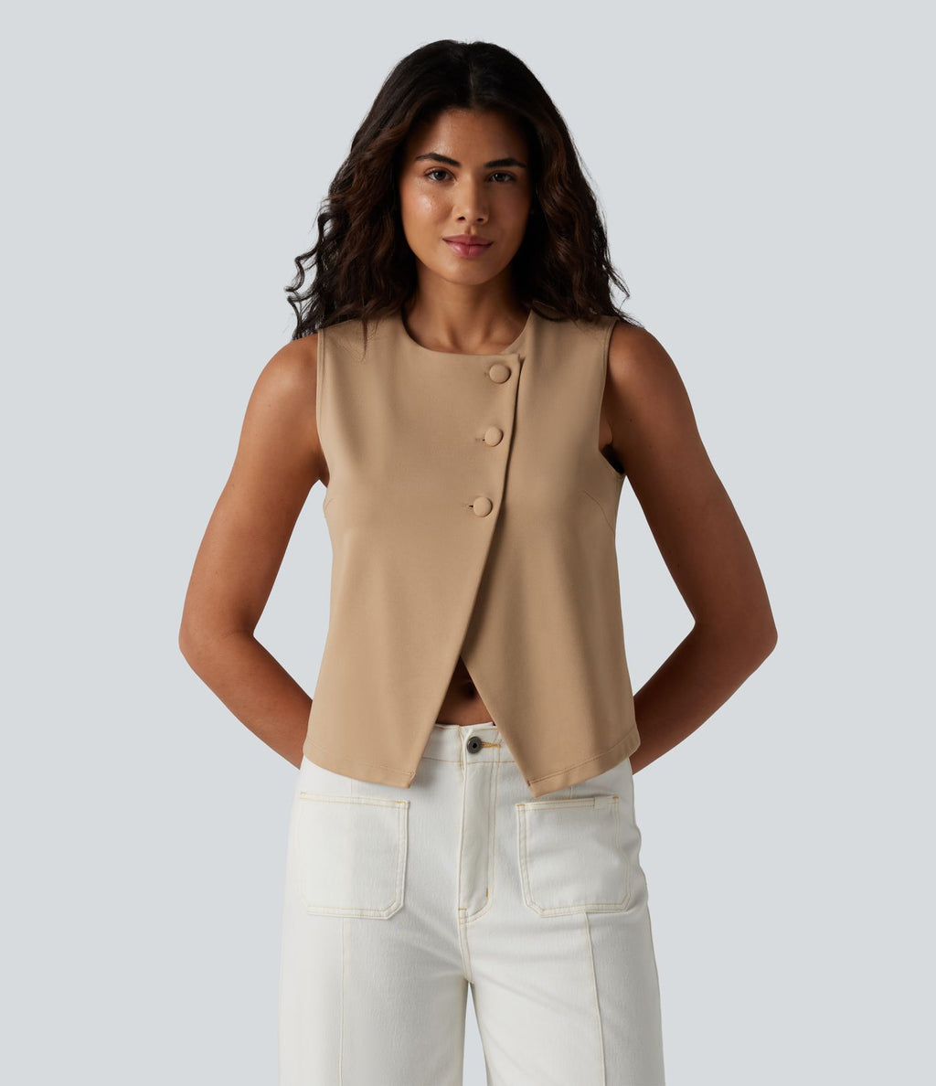 Gilet décontracté à col rond