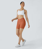 Softlyzero™ Short 17,5cm Yoga Taille Haute Crossover avec Poches Latérales