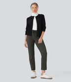 Pantalon de travail ajusté 7/8 repliable taille haute avec cordon de serrage Halara Flex™ DayStretch avec poches