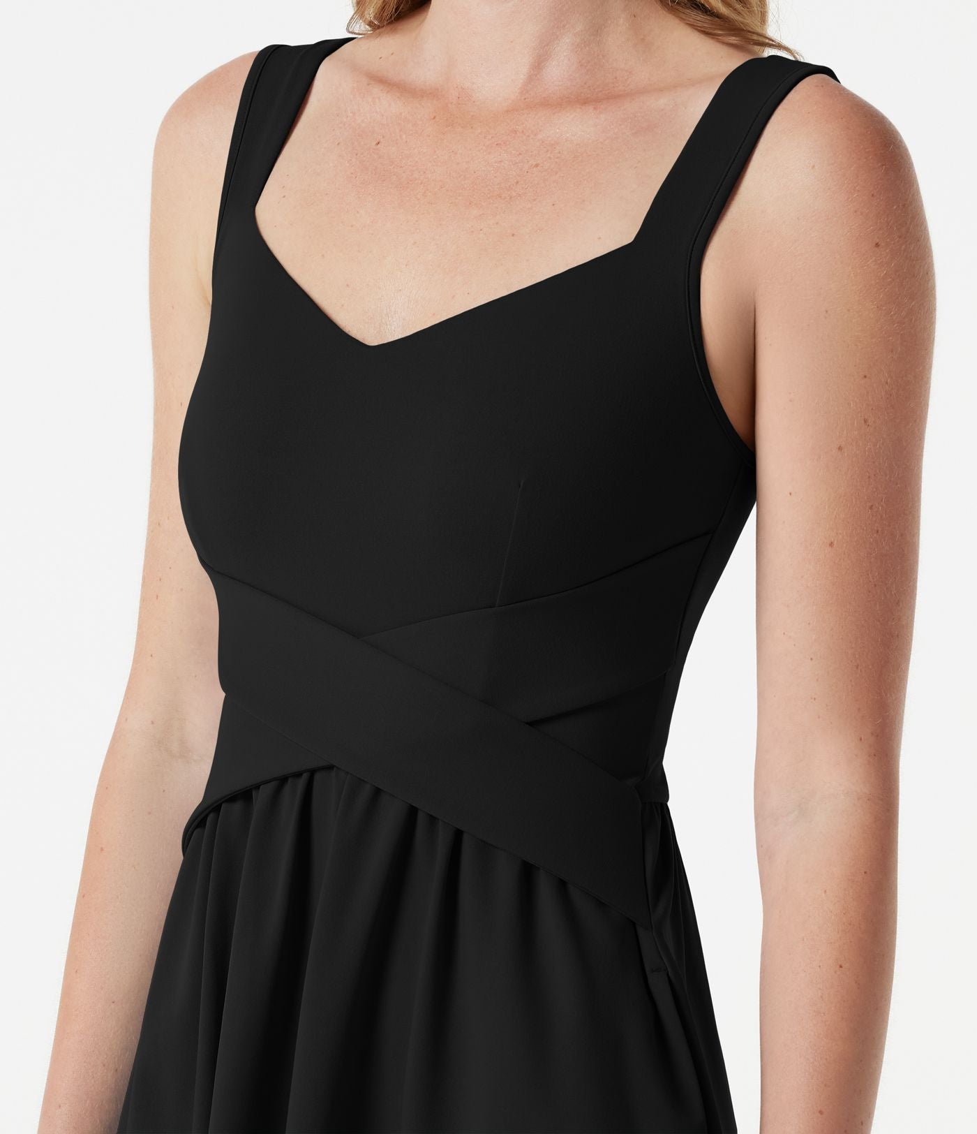 Robe mini fluide décontractée, brassière intégrée, à poches