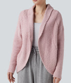 Gilet col châle manches longues raglan