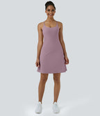 Softlyzero™ Airy Robe Sport de Yoga Plus Longue Dos Nu Découp Bretelles Réglables et Poches