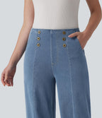 Halara Flex™ Jean large taille haute à boutons décoratifs avec poches