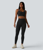 Soutien-gorge de sport Halara UltraSculpt™ à maintien moyen et soutien-gorge intégré dos nageur color block