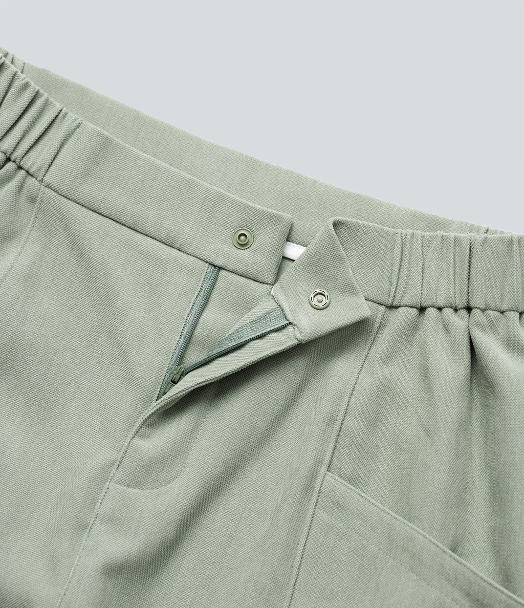 Pantalon barrel taille haute avec poches