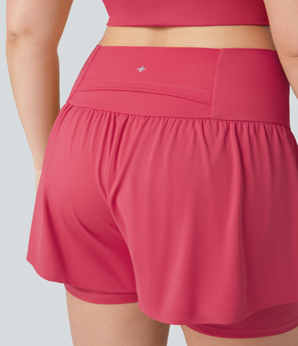 Short tailleur 2-en-1 grande taille SoftlyZero™ Airy taille ultra-haute effet frais InstantCool yoga 12,5 cm avec poches