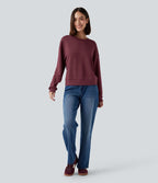 Sweat-shirt décontracté SpacerTek™ col rond, manches longues avec twist dans le dos