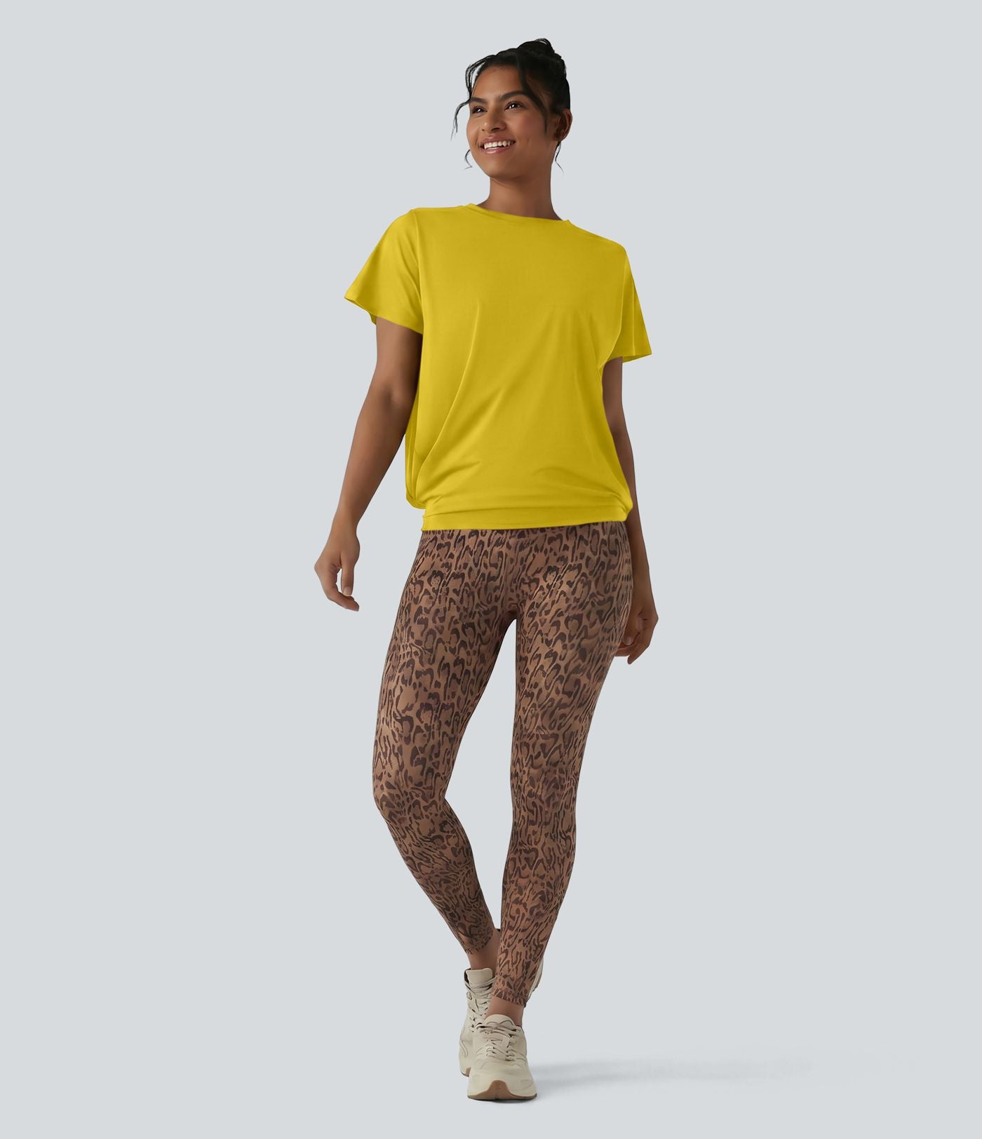 Haut de sport col rond manches courtes effet frais InstantCool avec fronces, protection solaire UPF50+