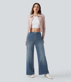 Halara Flex™ Jean large décontracté taille haute gainant avec poches