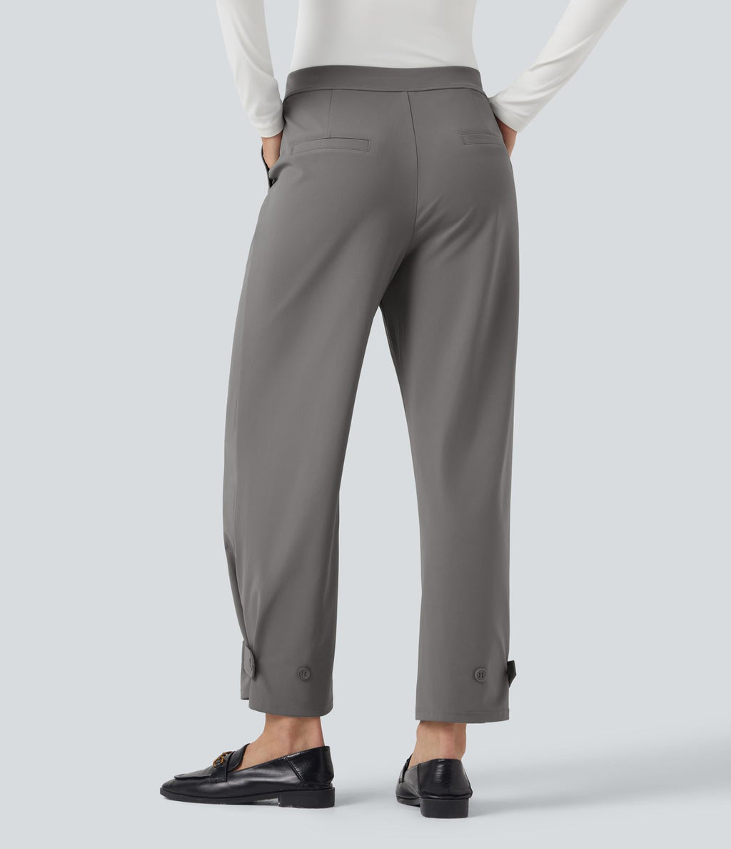 Pantalon de travail fuselé taille moyenne avec largeur ajustable Halara Flex™ DayStretch avec poches