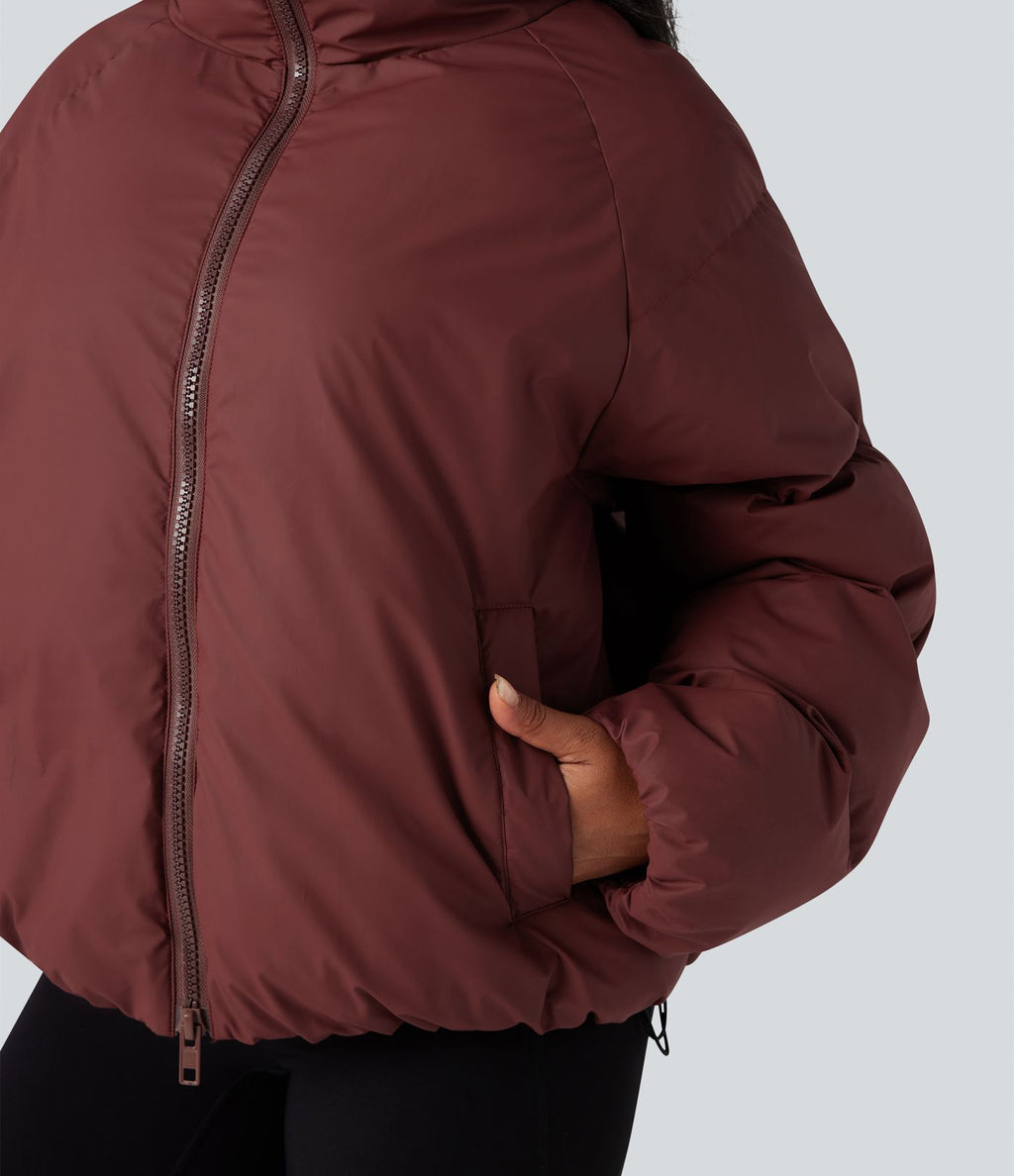 Doudoune casual oversize à col montant avec ourlet à cordon de serrage et poches