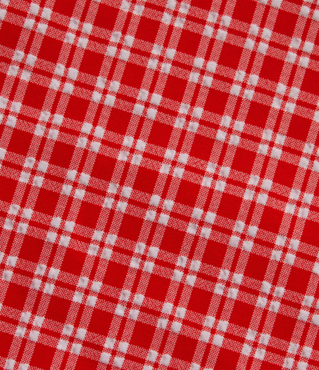 Robe mini casual sans manches col bateau à carreaux vichy, avec poches
