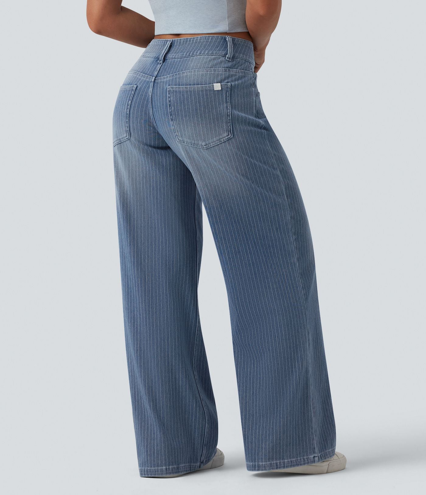 Jean large Halara Flex™ casual taille basse à rayures avec poches