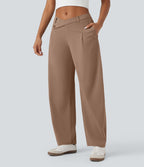 Pantalon tailleur fuselé asymétrique taille moyenne Halara Flex™ DayStretch avec poches