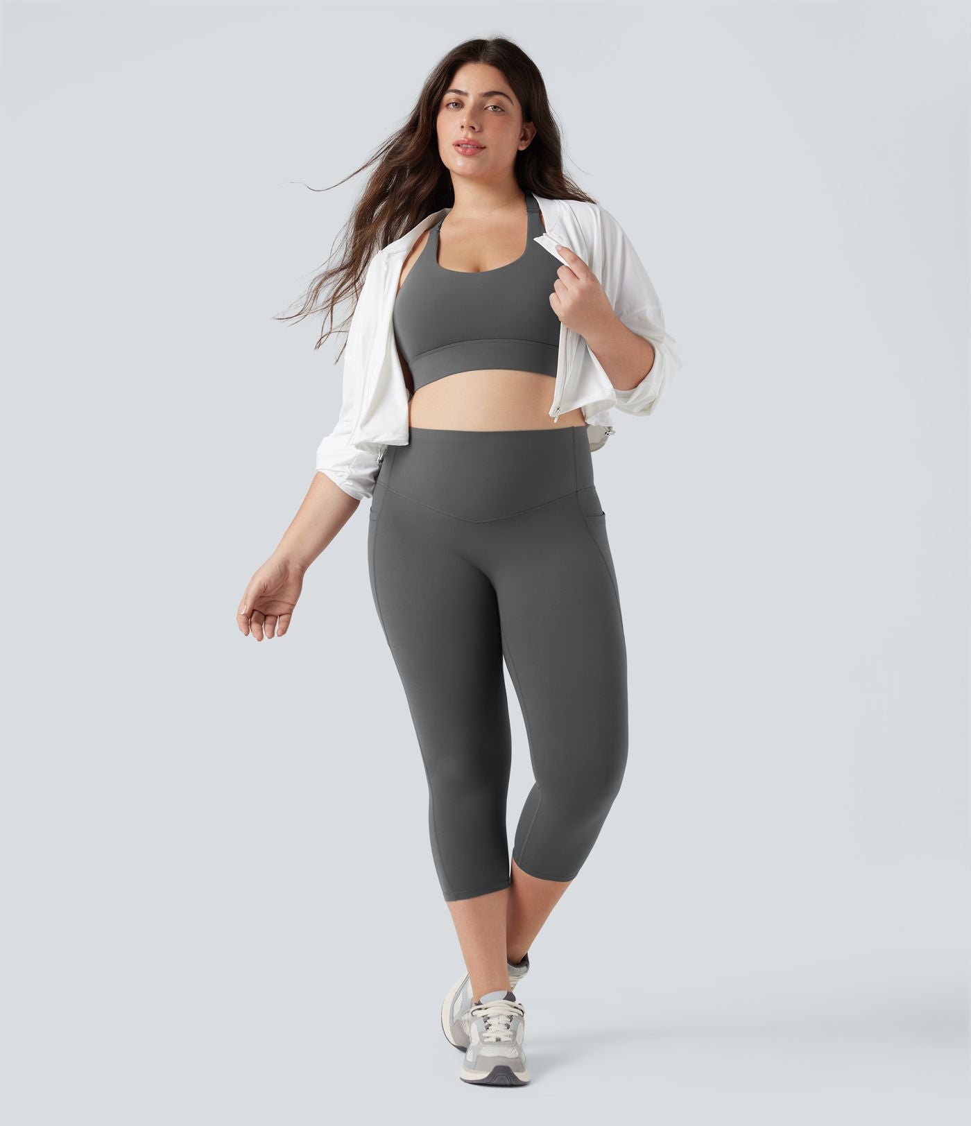 Jupe-short de tennis courte 2-en-1 gainante taille haute avec poches