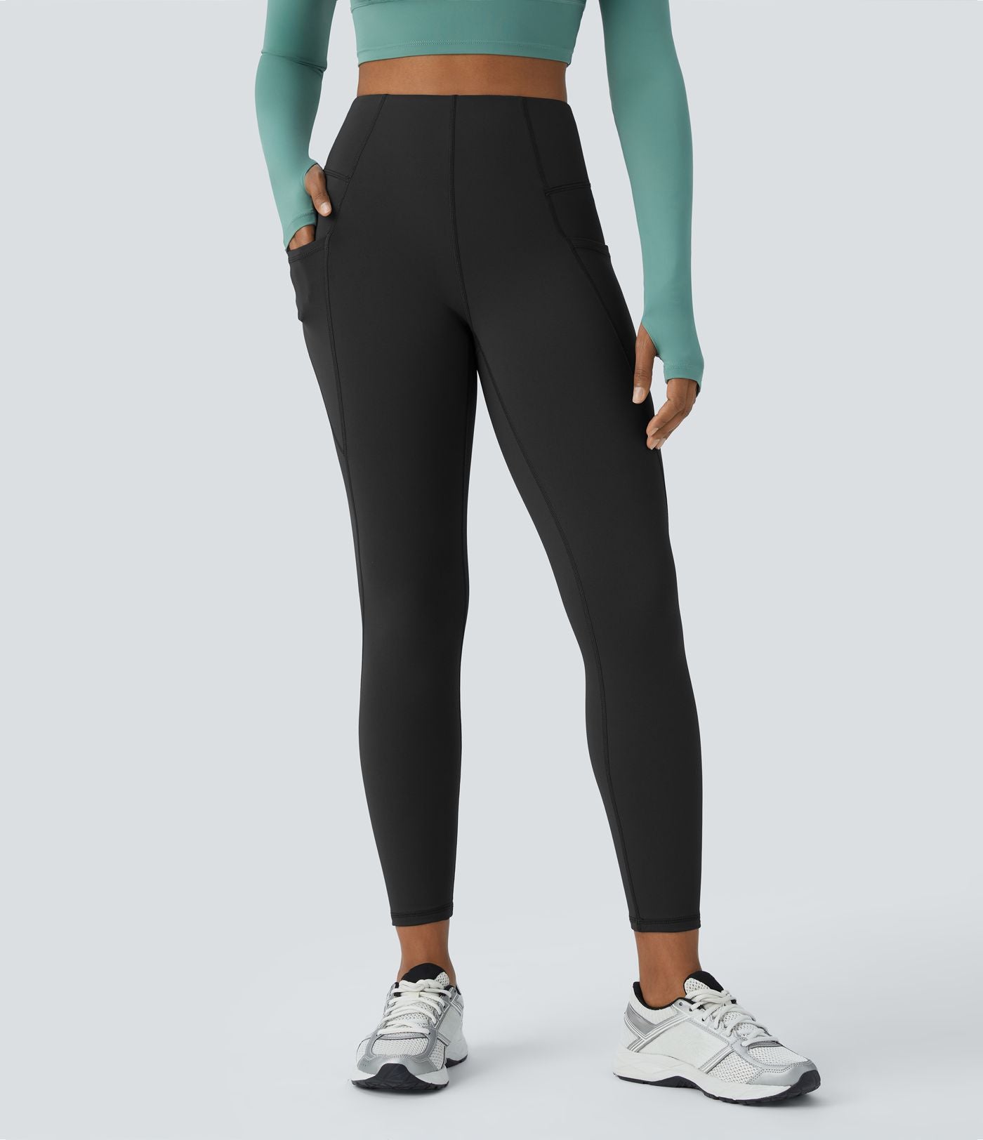 Legging de yoga thermique taille haute avec poches latérales