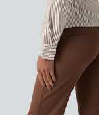 Chemise tailleur portefeuille manches longues à rayures et nœuds latéraux