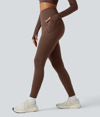 Legging running polaire thermique gainant croisé dos taille haute Halara UltraSculpt™ Heat avec poches