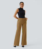 Pantalon de travail Halara Flex™ droit, taille mi-haute, avec poches