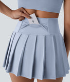 Jupe-short de danse mini Breezeful™ à taille haute, plissée, 2-en-1, avec poches latérales et arrière, ourlet asymétrique et séchage rapide