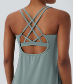 Robe de sport yoga mini 2-pièces SoftlyZero™ Plush à découpes avec poche A-C