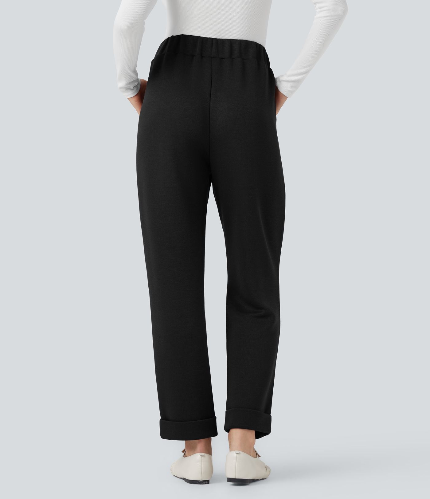 Pantalon décontracté SpacerTek™ taille haute, coupe fuselée avec poches