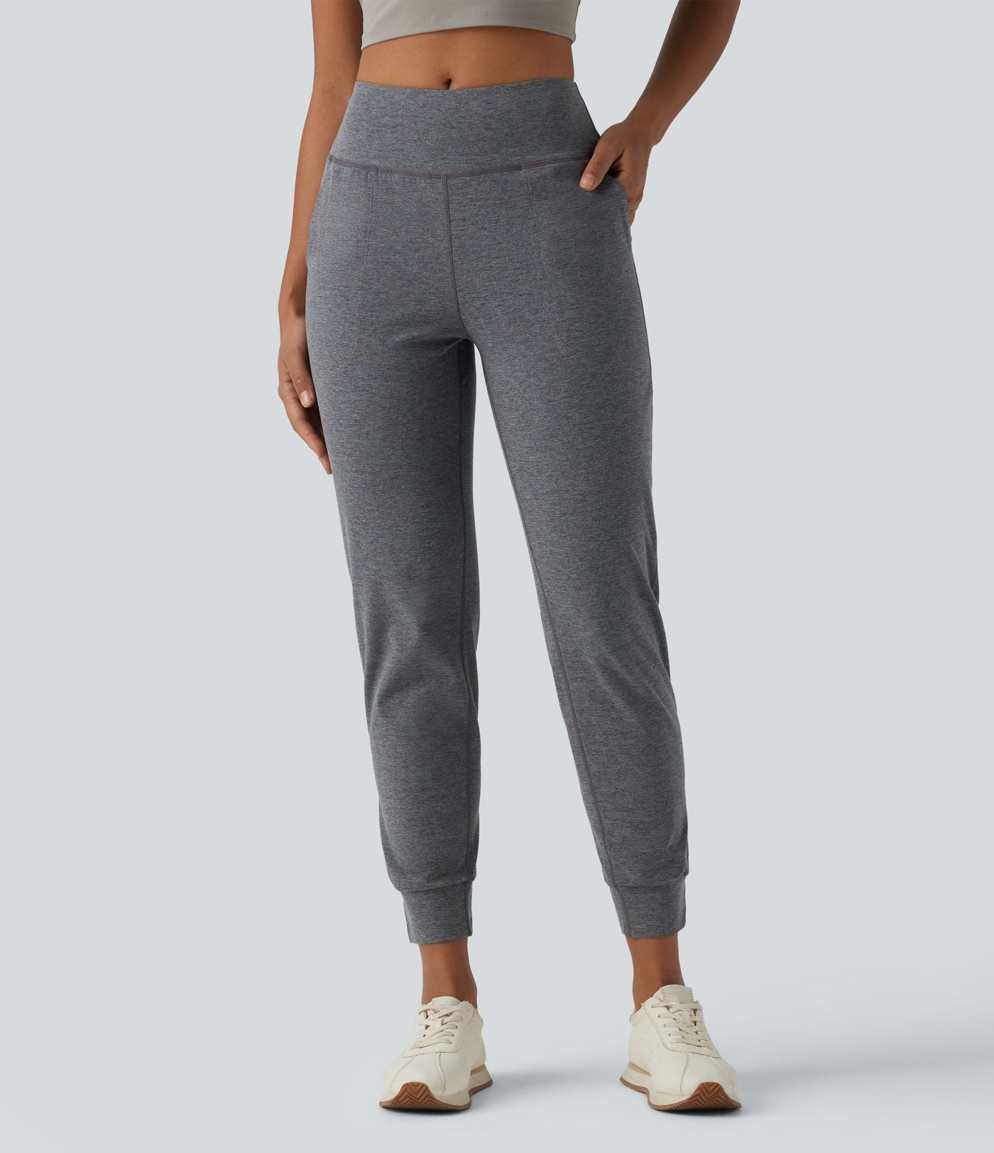 Jogging de yoga taille mi-haute à séchage rapide avec poches