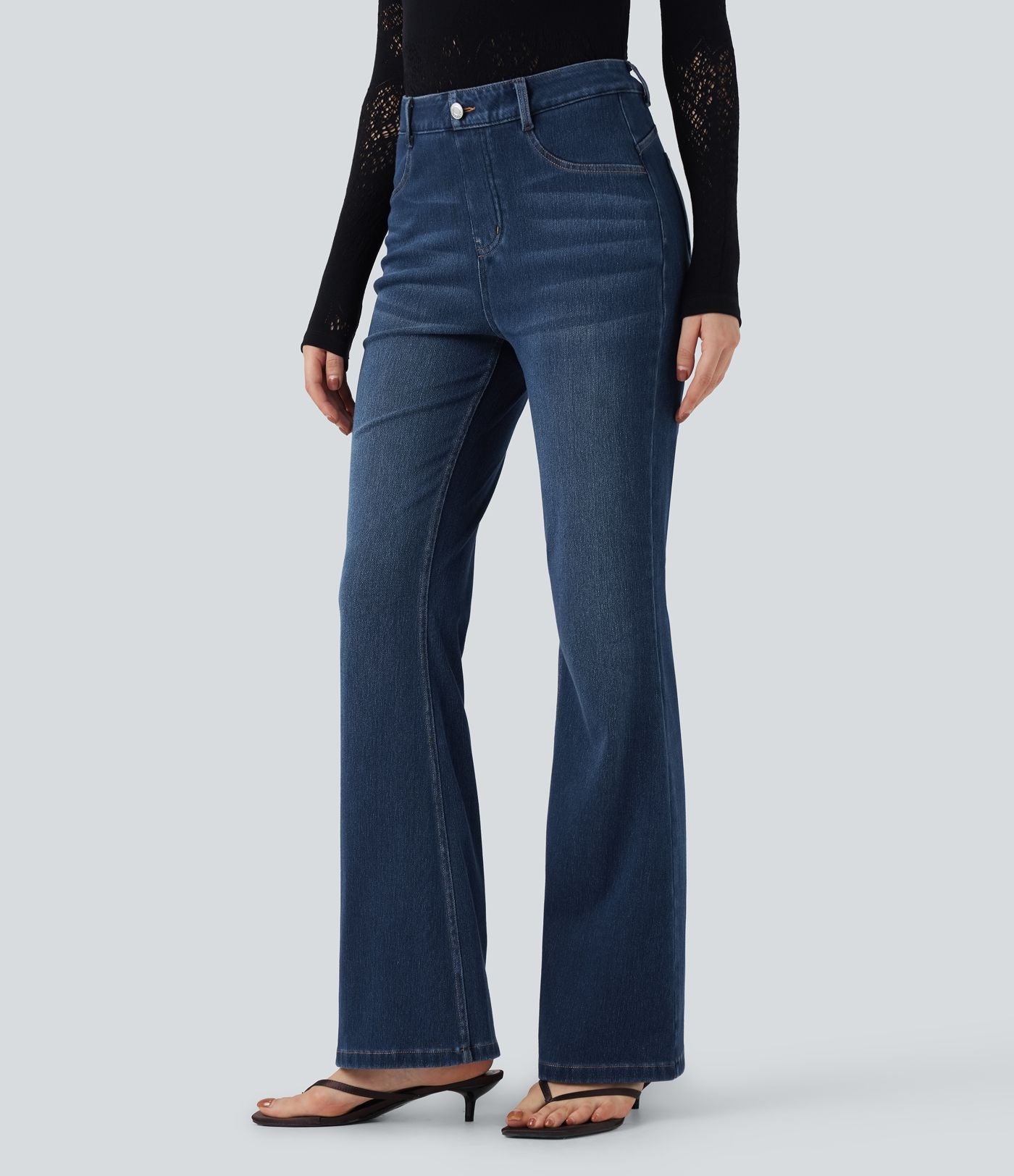 Legging denim bootcut Halara Flex™ gainant effet push-up taille haute avec poches