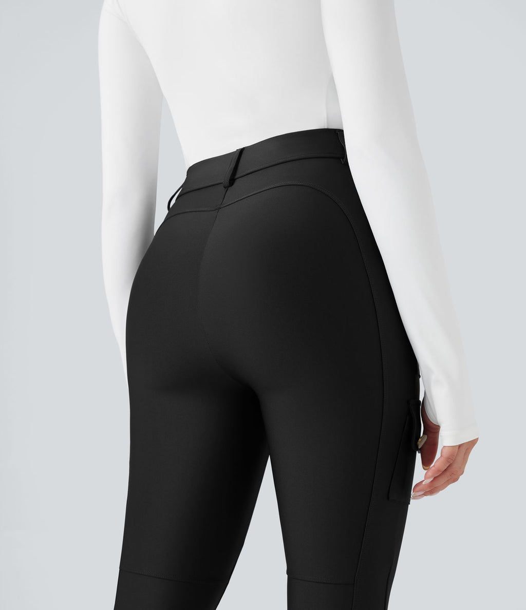 Legging 7/8 brillant taille haute avec poches