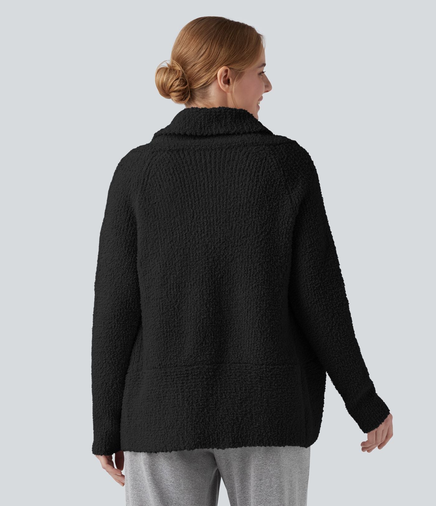 Gilet col châle manches longues raglan