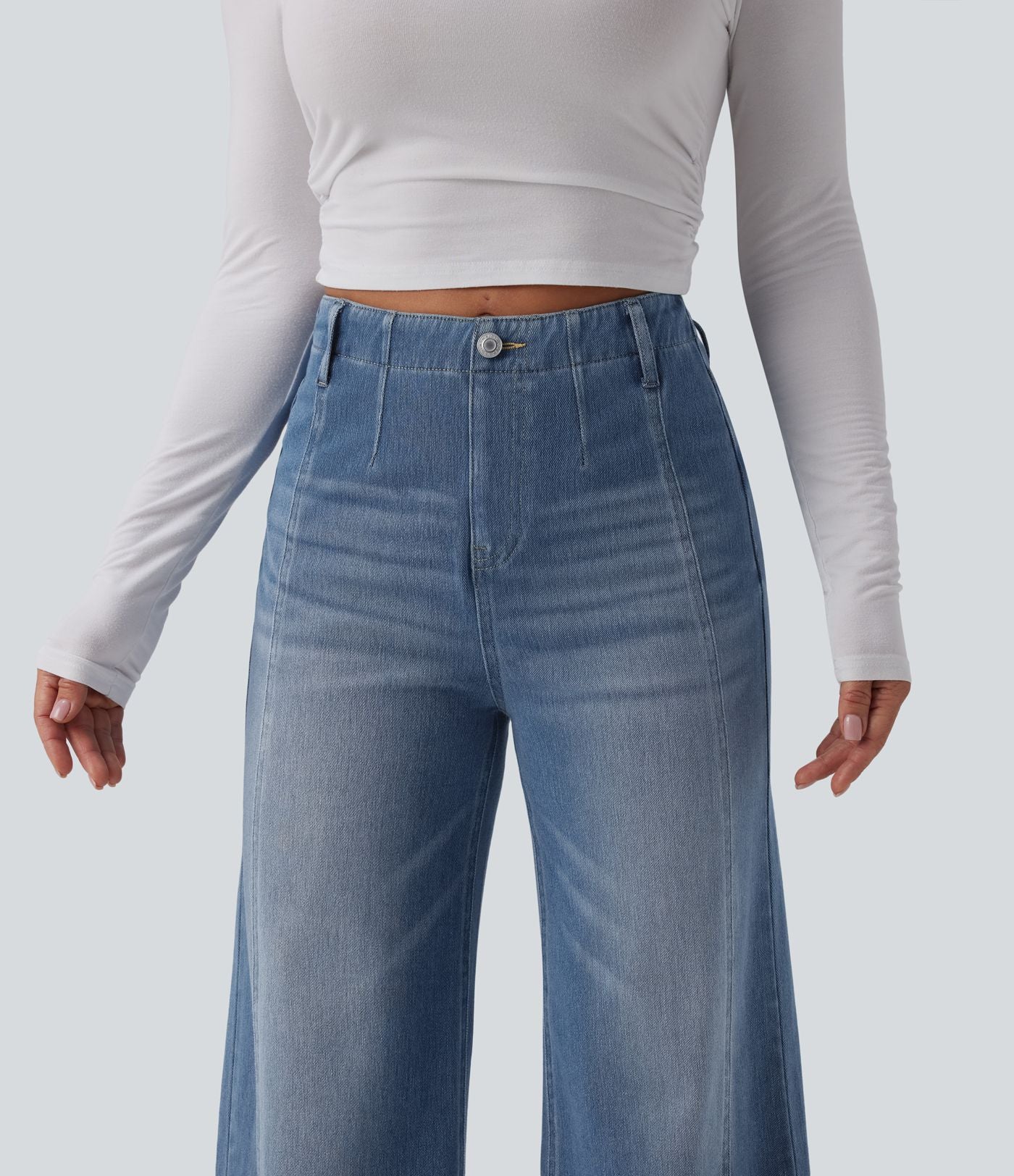 Halara Flex™ Jean large casual gainant taille haute avec poches