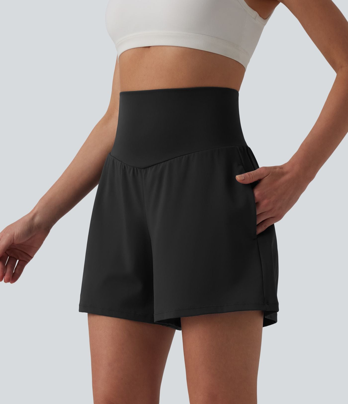 Short de yoga SoftlyZero™ Airy taille haute effet frais InstantCool avec poches 12,5 cm