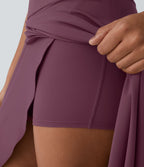 Jupe Longue Casual Breezeful™ Taille Haute à Volants 2en1 Fluide Sèchement Rapide Quotidien Maxi