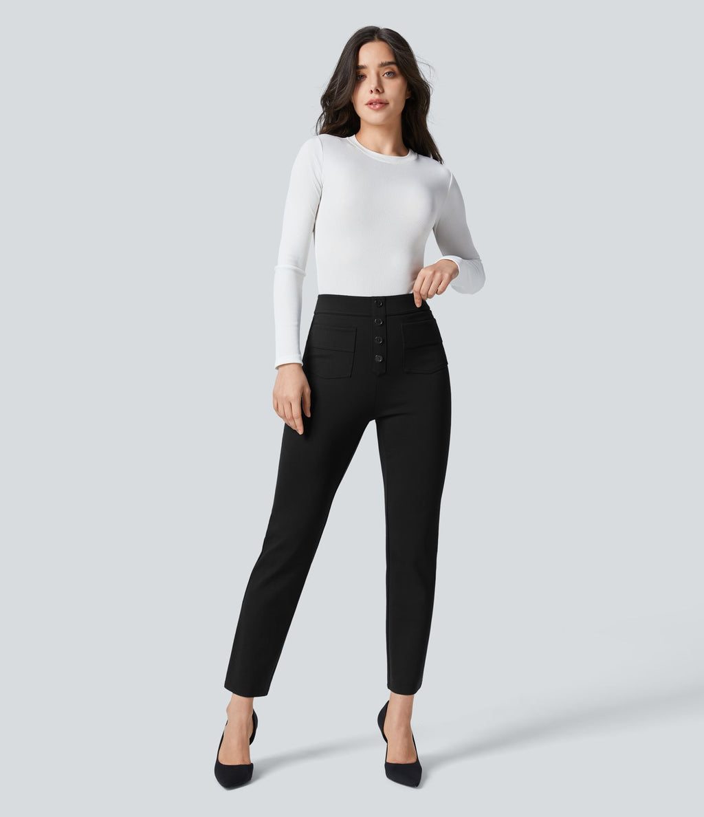 Pantalon de travail longueur cheville taille haute Halara Flex™ avec poches