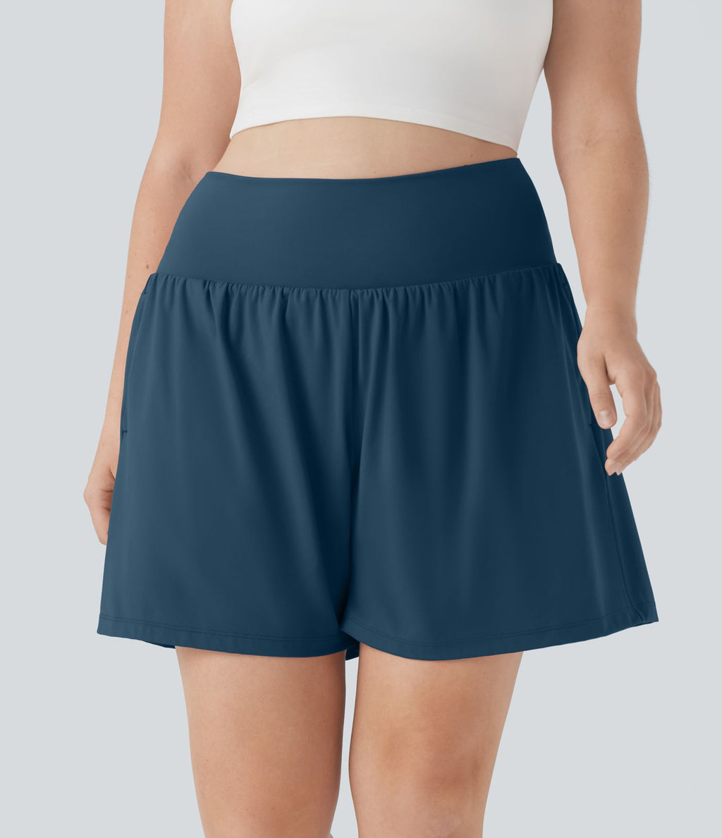 Short tailleur 2-en-1 Cool Touch yoga taille très haute Softlyzero™ Airy grande taille 17,5 cm avec poches