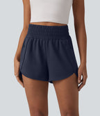 Short sweat décontracté taille haute à ourlet arrondi 7,5 cm avec poches