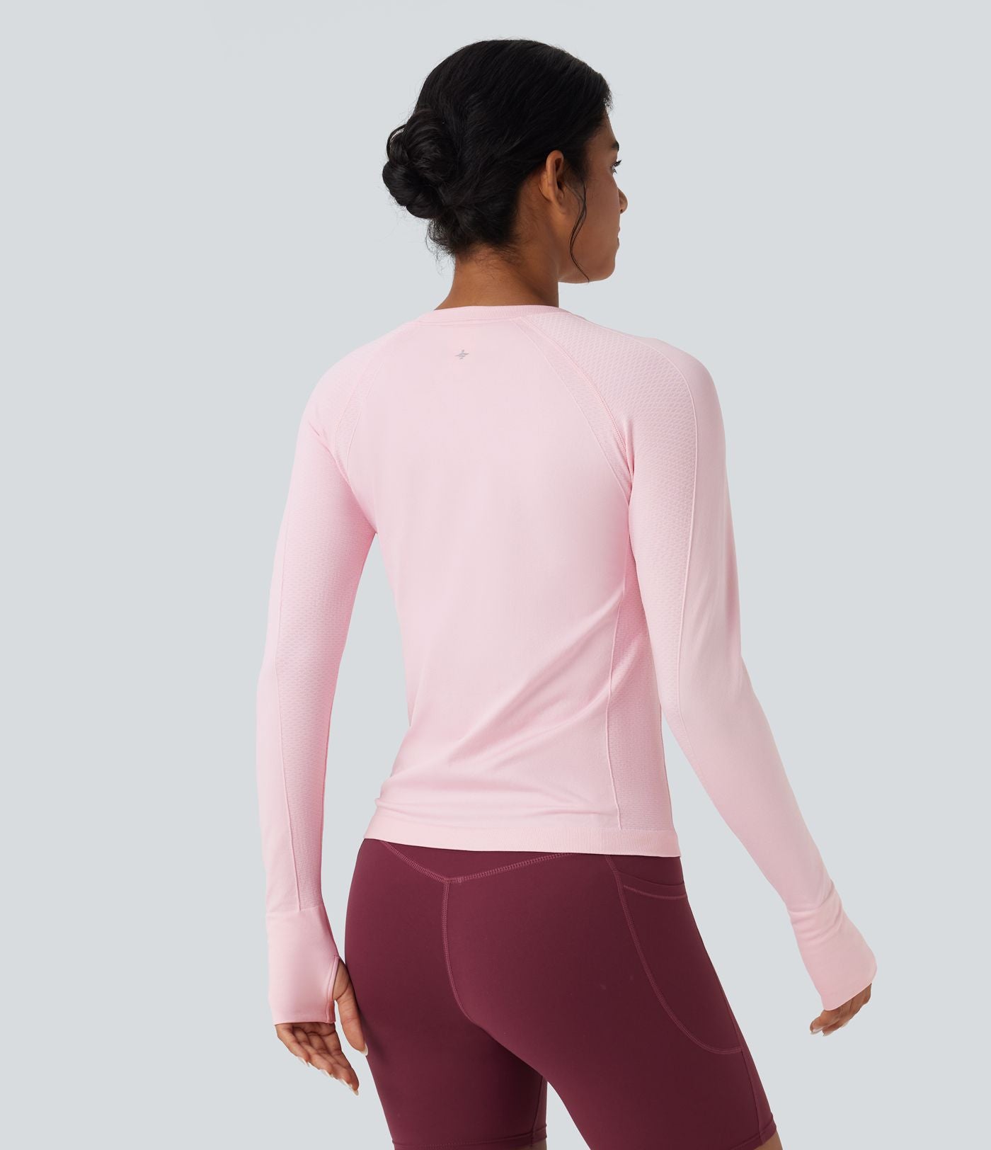 Haut de sport yoga manches raglan longues avec passants pouces sans couture OneForm Seamless Flow