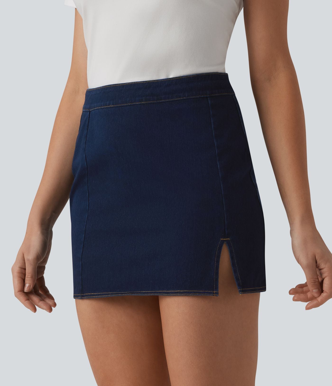 Halara Flex™ Jupe mini moulante casual en jean taille mi-haute