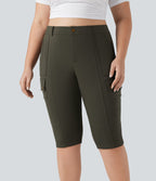 Pantalon cargo grande taille pedal pusher ajusté taille haute DayStretch avec poches