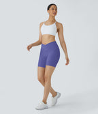 Softlyzero™ Short 17,5cm Yoga Taille Haute Crossover avec Poches Latérales