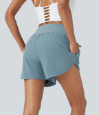 Short yoga 2-en-1 Breezeful™ taille haute croisé séchage rapide avec poches multiples