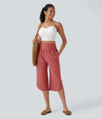 Pantalon corsaire gainant taille haute à ourlet asymétrique et séchage rapide avec poches Breezeful™